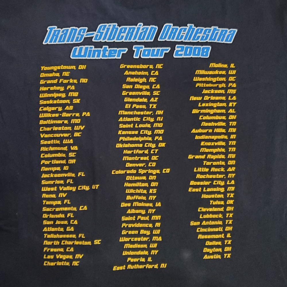 Trans Siberian Orchestra Tour Tshirt - Picture 6 of 8